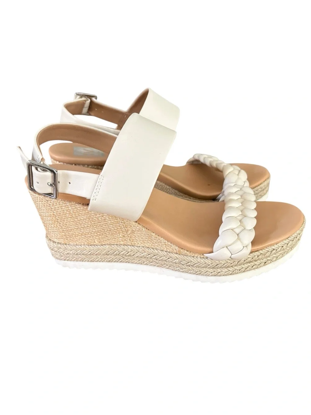 DV Dolce Vita NWOB Eryn Cream Summer Braided Strap  Wedge Espadrilles Sz 8